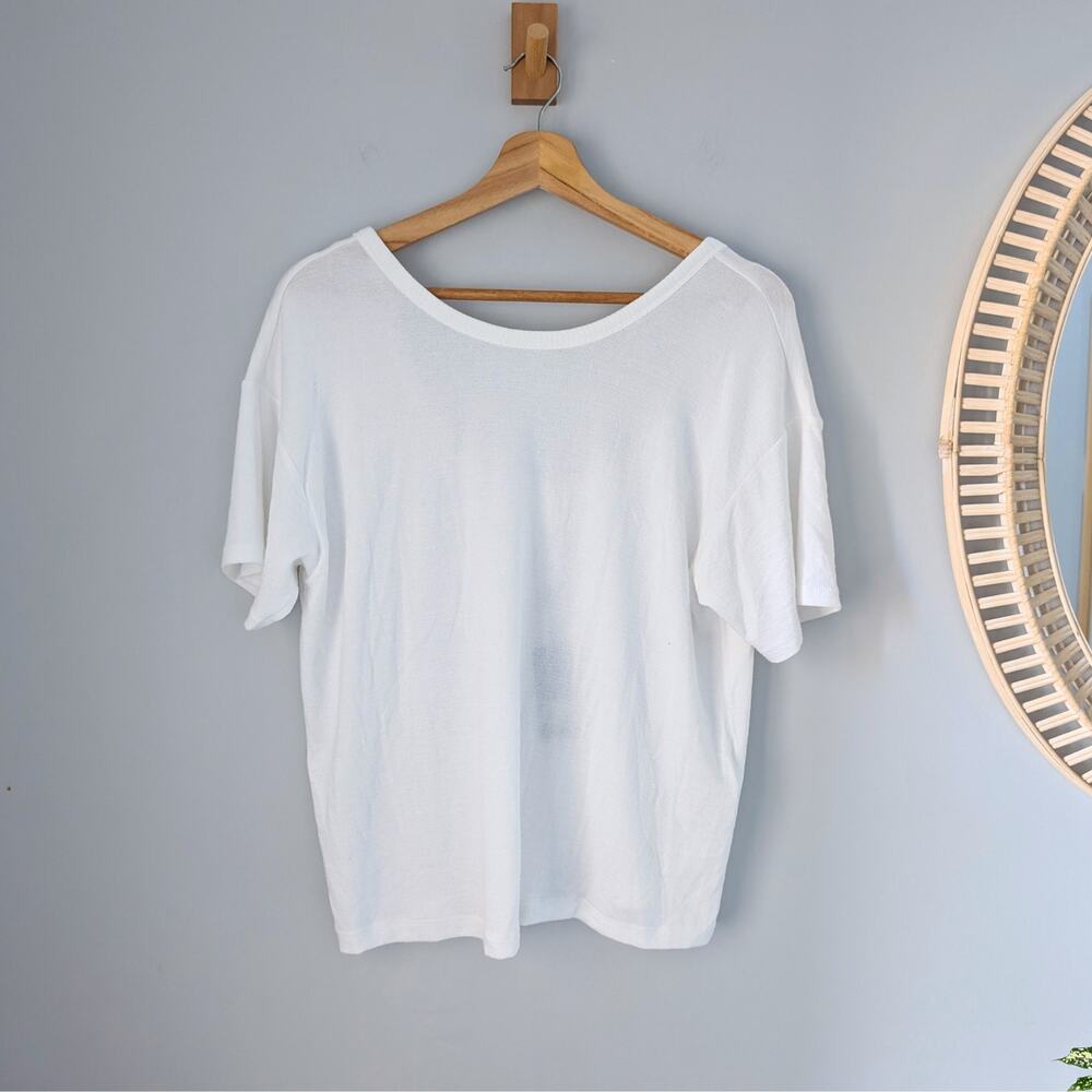 RAG & BONE The Knit Open Back T-Shirt White, Short Sleeve, Size S, NWT